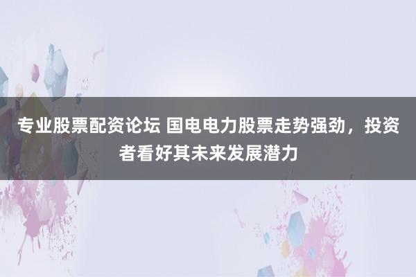 专业股票配资论坛 国电电力股票走势强劲，投资者看好其未来发展潜力