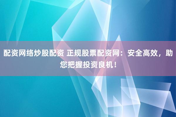 配资网络炒股配资 正规股票配资网：安全高效，助您把握投资良机！