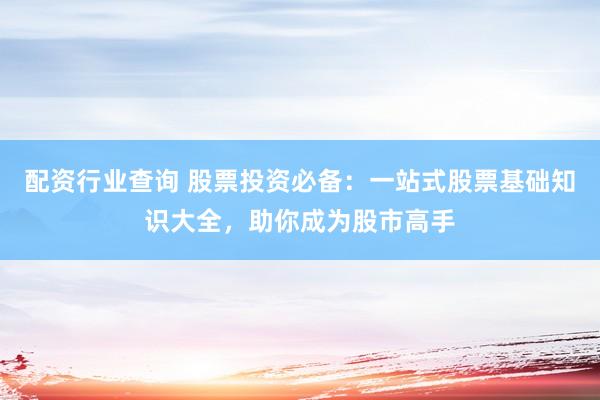 配资行业查询 股票投资必备：一站式股票基础知识大全，助你成为股市高手