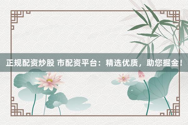正规配资炒股 市配资平台：精选优质，助您掘金！