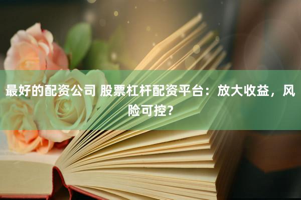 最好的配资公司 股票杠杆配资平台：放大收益，风险可控？
