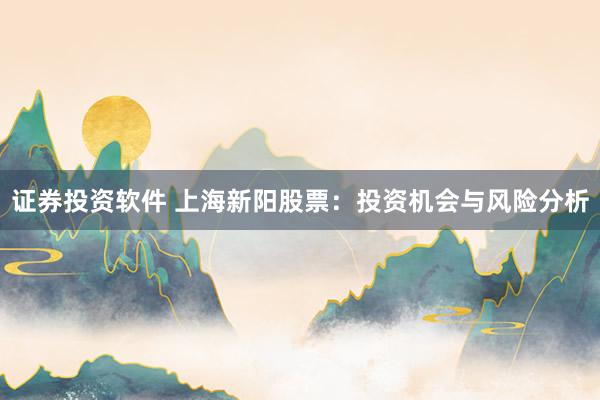 证券投资软件 上海新阳股票：投资机会与风险分析