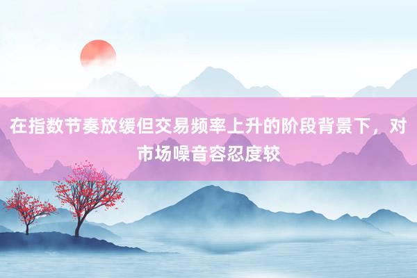 在指数节奏放缓但交易频率上升的阶段背景下,对市场噪音容忍度较