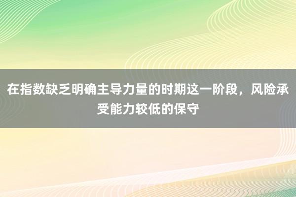 在指数缺乏明确主导力量的时期这一阶段,风险承受能力较低的保守