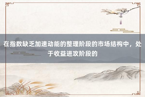 在指数缺乏加速动能的整理阶段的市场结构中，处于收益进攻阶段的