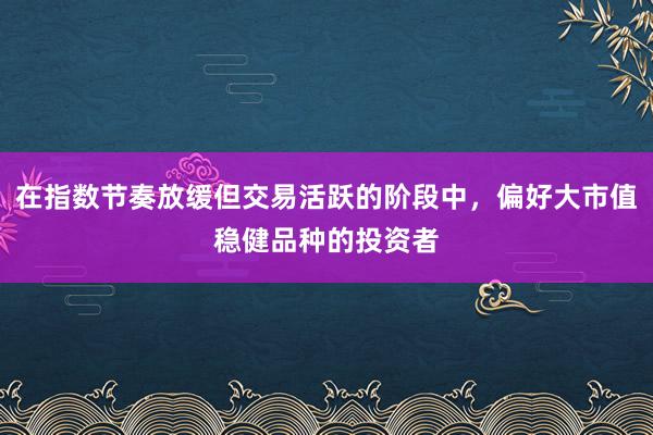在指数节奏放缓但交易活跃的阶段中,偏好大市值稳健品种的投资者