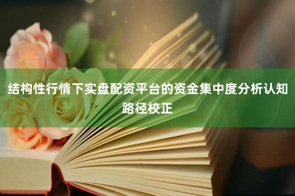 结构性行情下实盘配资平台的资金集中度分析认知路径校正