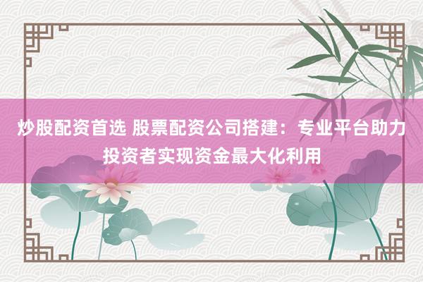 炒股配资首选 股票配资公司搭建：专业平台助力投资者实现资金最大化利用