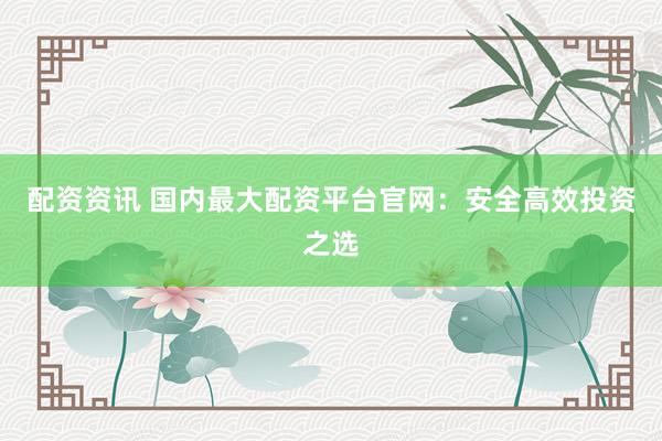 配资资讯 国内最大配资平台官网：安全高效投资之选