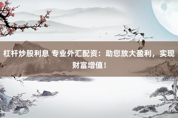 杠杆炒股利息 专业外汇配资:助您放大盈利,实现财富增值!