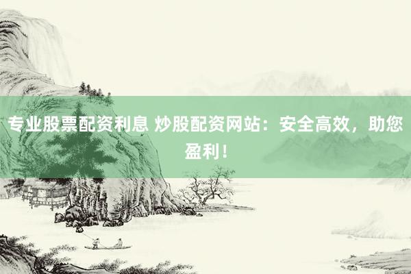 专业股票配资利息 炒股配资网站:安全高效,助您盈利!
